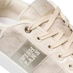 Sneakers da donna bianche con dettagli in oro Donna Sneakers Donna