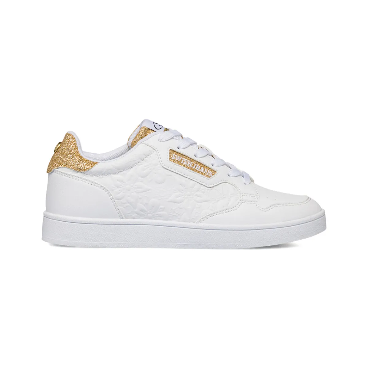 Discount Sneakers da donna bianche con dettagli oro Donna Sneakers Donna