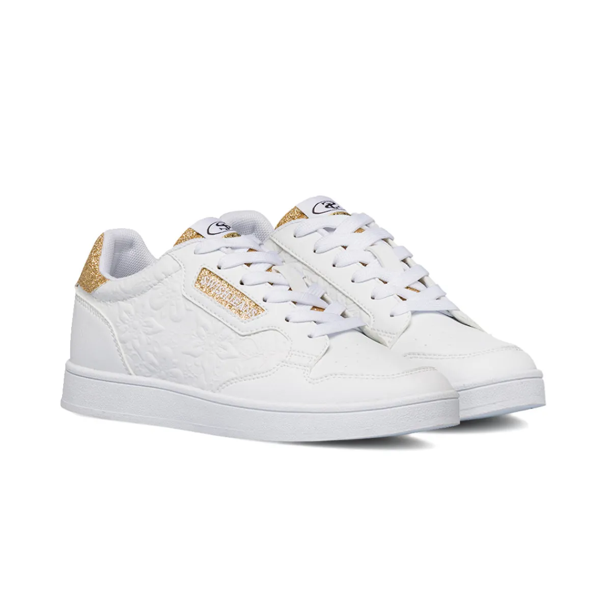 Discount Sneakers da donna bianche con dettagli oro Donna Sneakers Donna