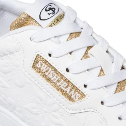 Discount Sneakers da donna bianche con dettagli oro Donna Sneakers Donna