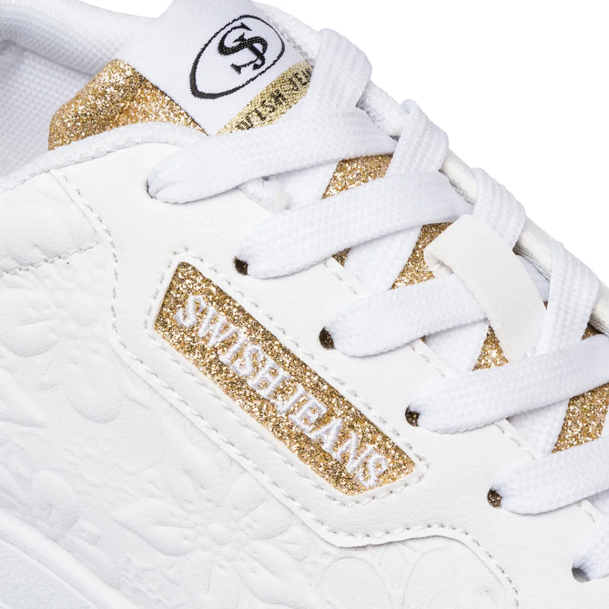 Discount Sneakers da donna bianche con dettagli oro Donna Sneakers Donna