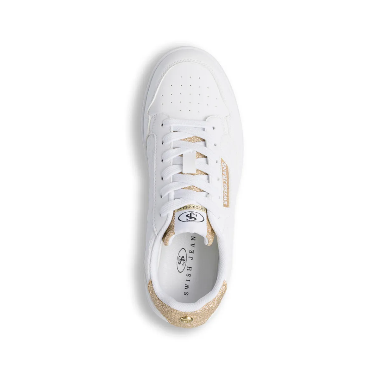 Discount Sneakers da donna bianche con dettagli oro Donna Sneakers Donna