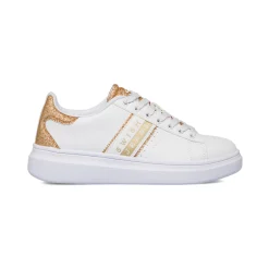 Hot Sneakers da donna bianche con dettagli oro Donna Sneakers Donna