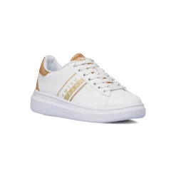 Hot Sneakers da donna bianche con dettagli oro Donna Sneakers Donna