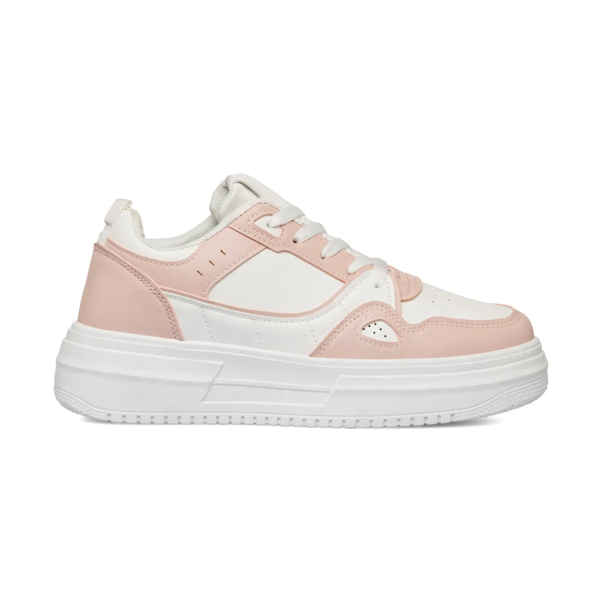 Outlet Sneakers da donna bianche e rosa con suola platform Donna Sneakers Donna