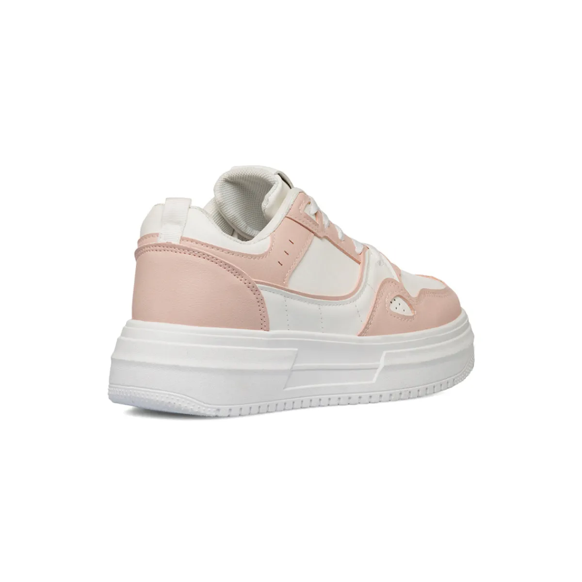 Outlet Sneakers da donna bianche e rosa con suola platform Donna Sneakers Donna