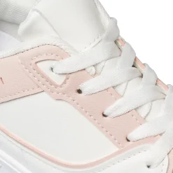 Outlet Sneakers da donna bianche e rosa con suola platform Donna Sneakers Donna