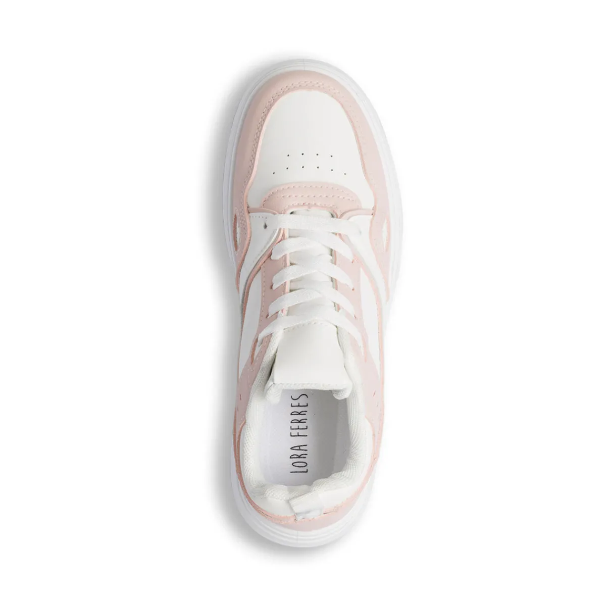 Outlet Sneakers da donna bianche e rosa con suola platform Donna Sneakers Donna