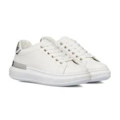 New Sneakers da donna bianche con dettagli argento e suola platform Donna Sneakers Donna