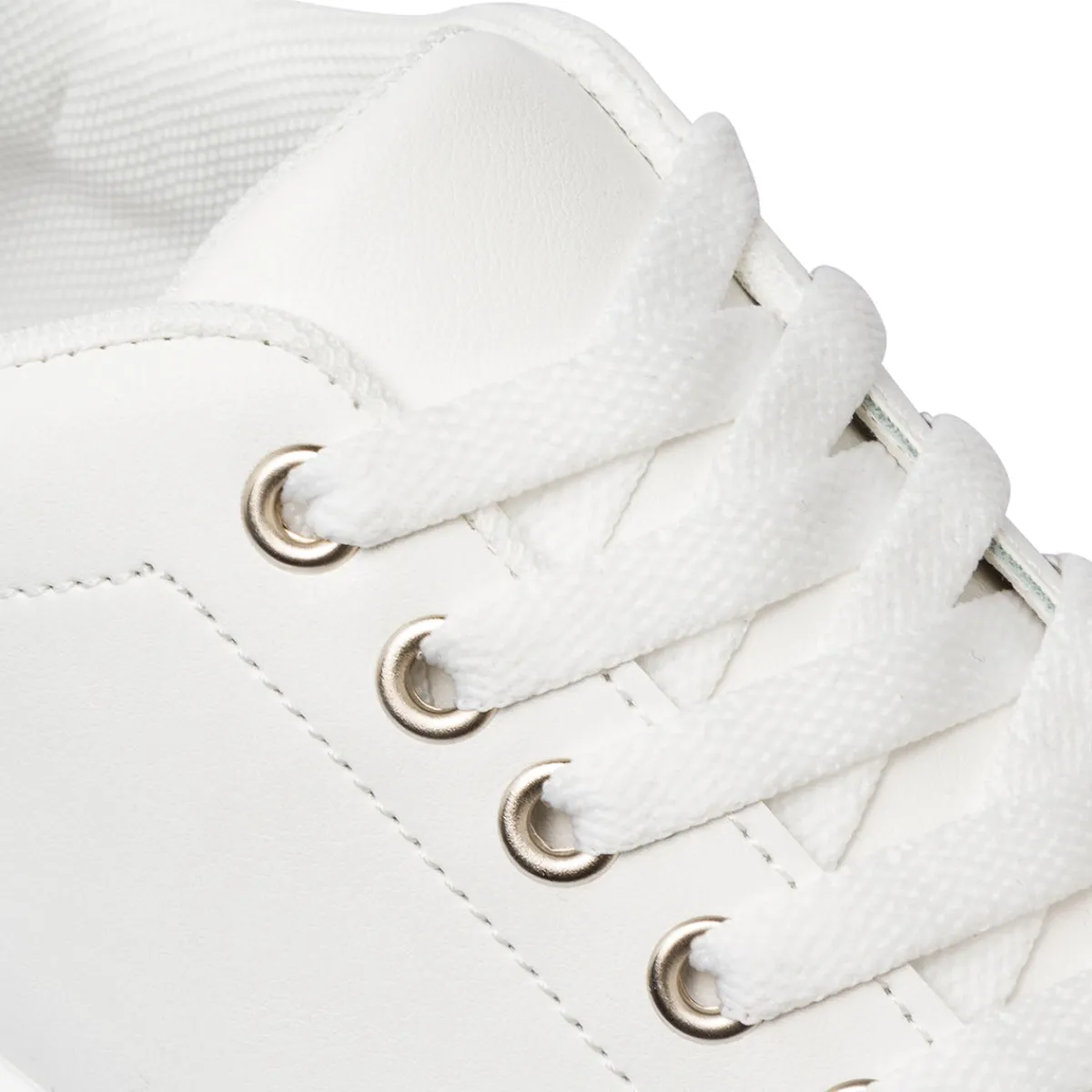 New Sneakers da donna bianche con dettagli argento e suola platform Donna Sneakers Donna