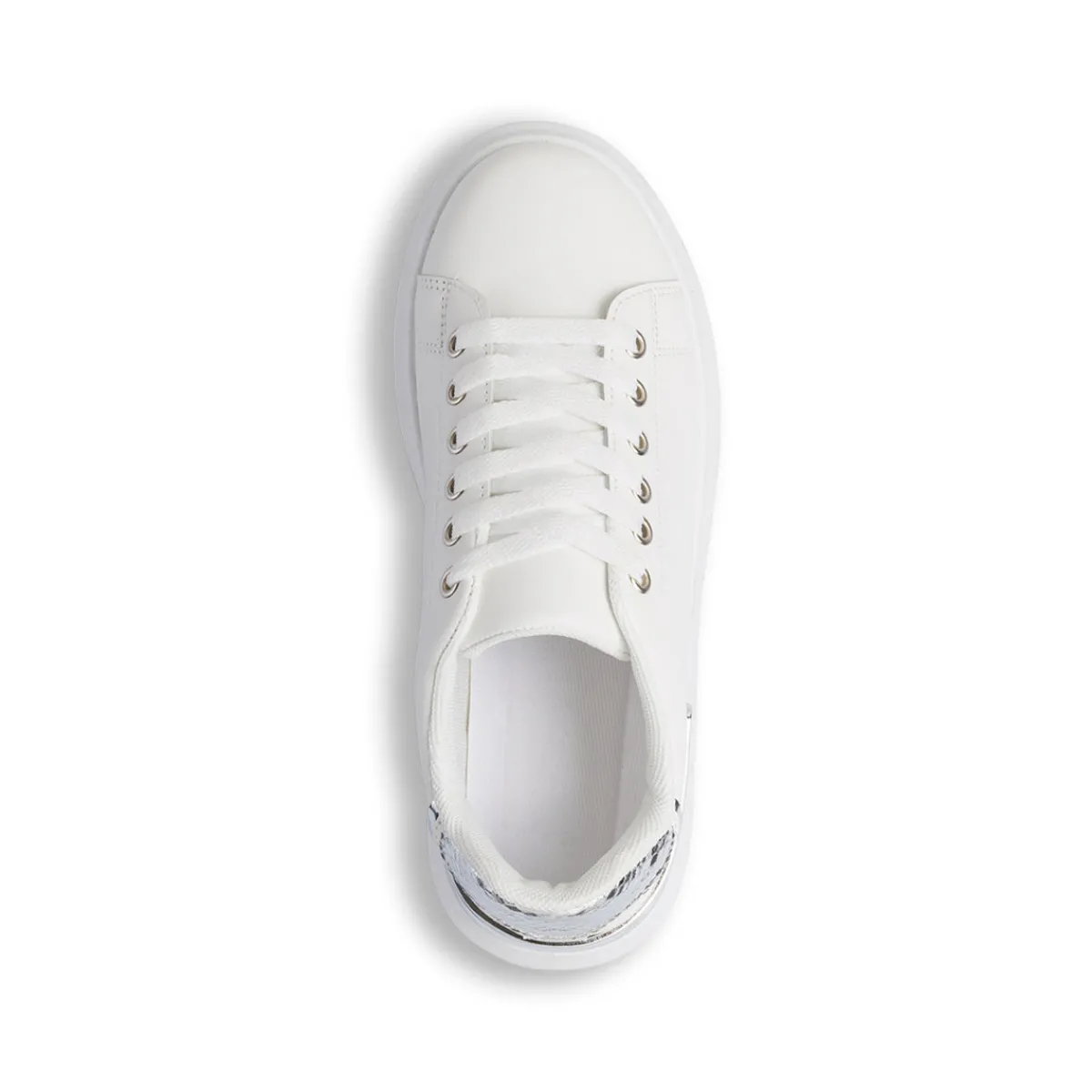 New Sneakers da donna bianche con dettagli argento e suola platform Donna Sneakers Donna
