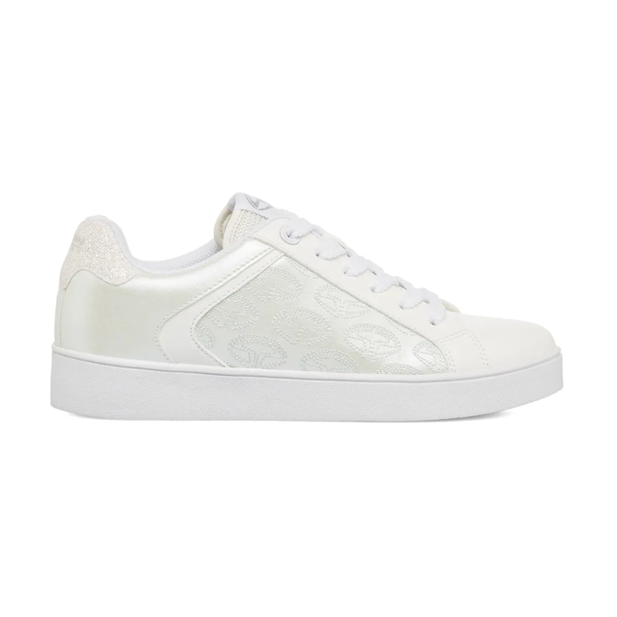 Sneakers da donna bianche con dettagli cucitura Donna Sneakers Donna