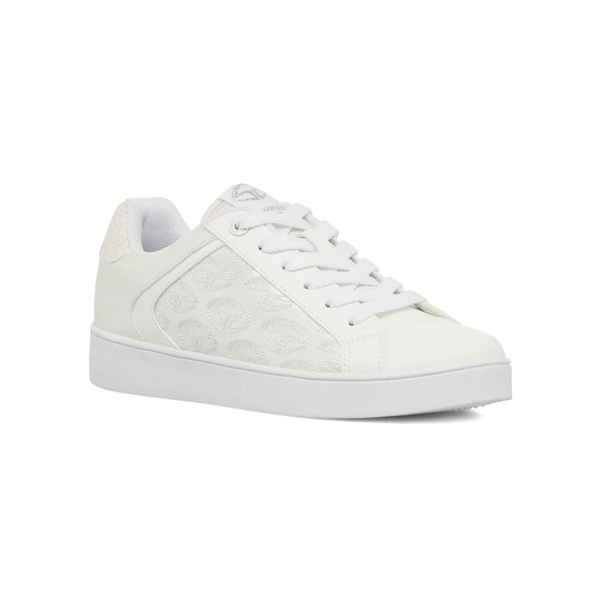 Sneakers da donna bianche con dettagli cucitura Donna Sneakers Donna