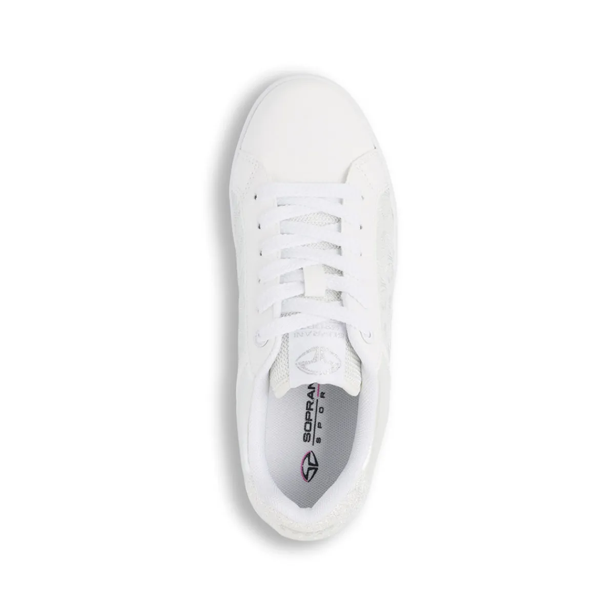 Sneakers da donna bianche con dettagli cucitura Donna Sneakers Donna