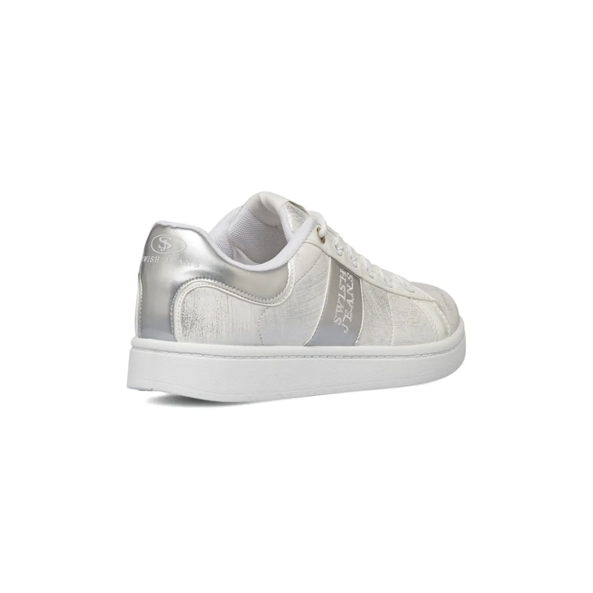 Discount Sneakers da donna bianche con dettagli in argento Donna Sneakers Donna