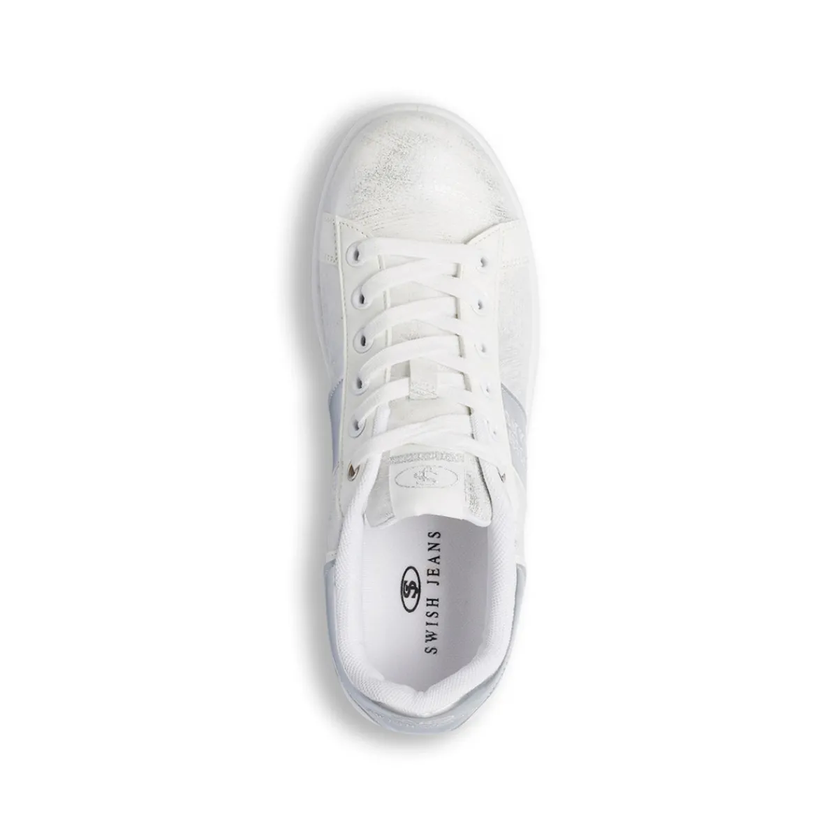Discount Sneakers da donna bianche con dettagli in argento Donna Sneakers Donna