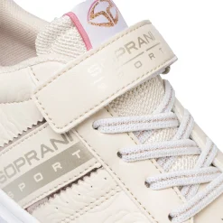 Sneakers da ragazza beige con dettagli laminati Bambino Sneakers Bambina|Scarpe Ragazza