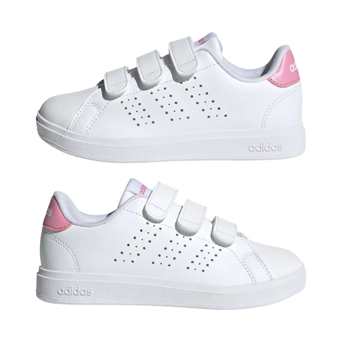 New Sneakers da ragazza bianche e rose con tripla chiusura strappo Advantage 2.0 Bambino Sneakers Sportive Bambina|Scarpe Ragazza