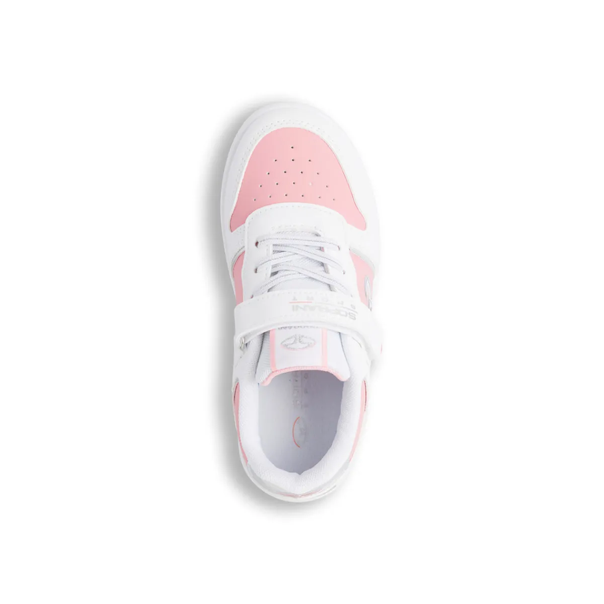 Sneakers da ragazza bianche con dettagli rosa e laminati Bambino Sneakers Sportive Bambina|Scarpe Ragazza