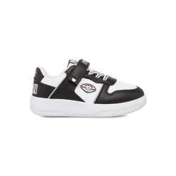 Sneakers da ragazzo bianche con dettagli neri e logo Bambino Sneakers Sportive Bambino|Scarpe Ragazzo