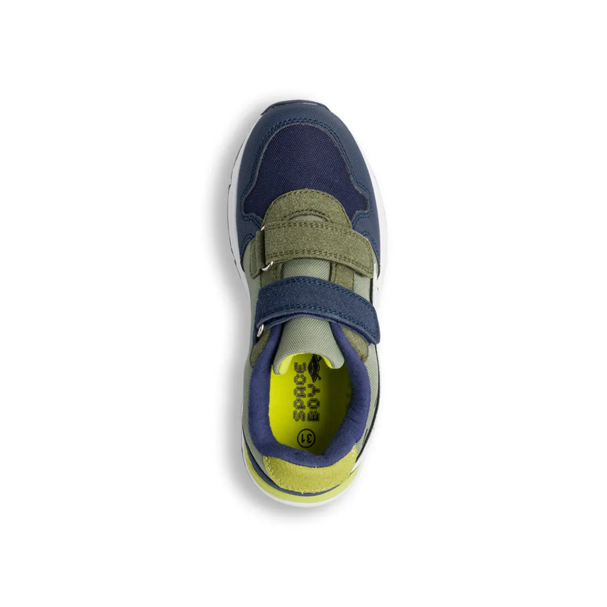 New Sneakers da ragazzo verde militare e blu navy con dettagli bianchi e giallo lime Bambino Sneakers Bambino|Scarpe Ragazzo