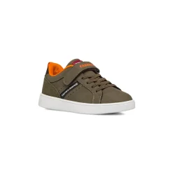 Outlet Sneakers da ragazzo verde militare con inserti arancioni Bambino Sneakers Bambino|Scarpe Ragazzo