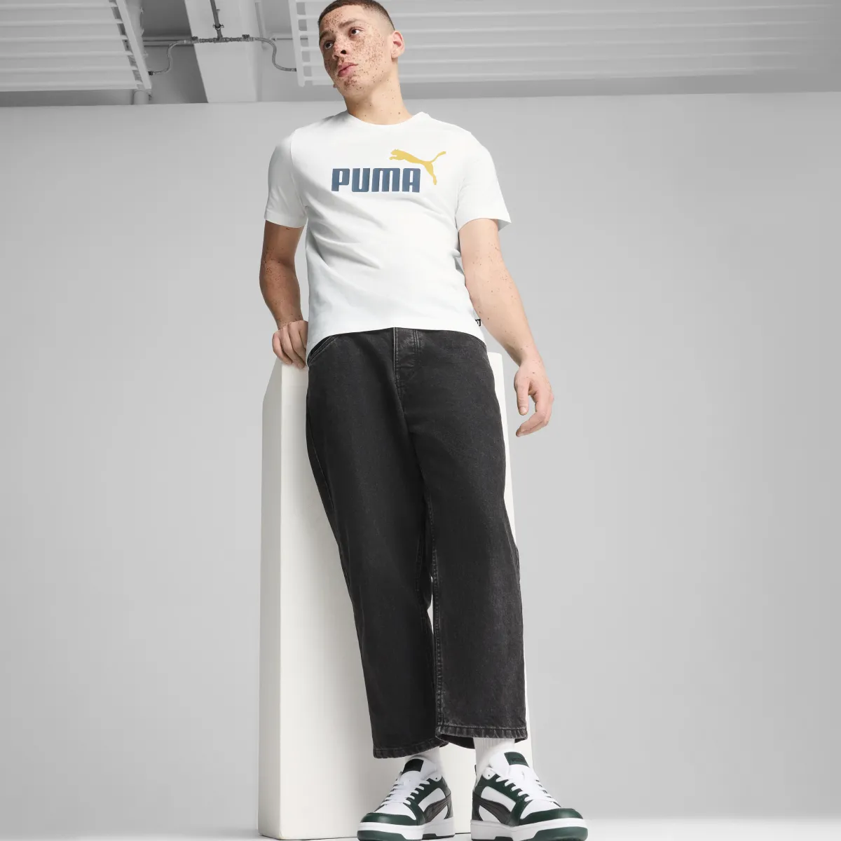 Sale Sneakers da uomo bianche nere e verde scuro con logo Rebound V6 Uomo Sneakers Sport Uomo|Scarpe Sportive