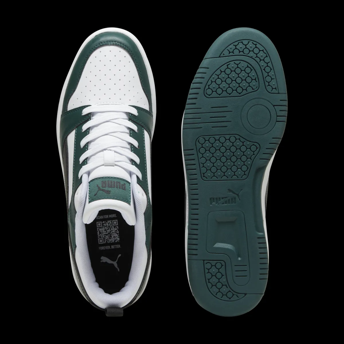 Sale Sneakers da uomo bianche nere e verde scuro con logo Rebound V6 Uomo Sneakers Sport Uomo|Scarpe Sportive