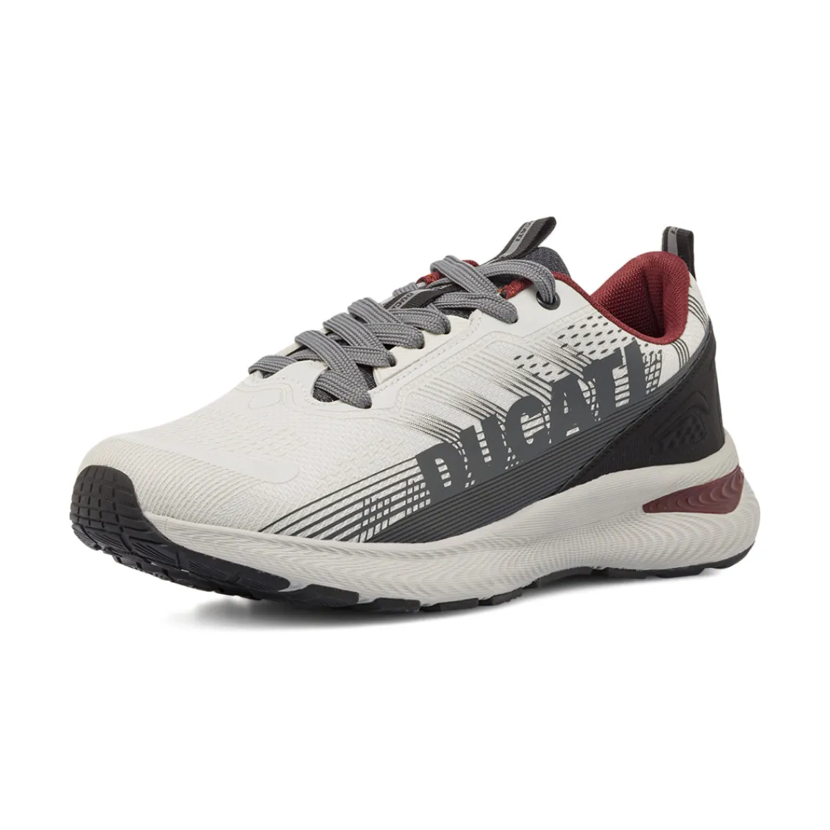 New Sneakers da Uomo Bianche con Dettagli Neri e Bordeaux Uomo Sneakers|Sneakers Sport Uomo