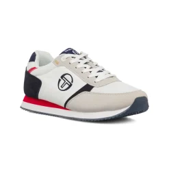 Sneakers da uomo bianche con dettagli blu e rossi Bergamo Uomo Sneakers Sport Uomo|Scarpe Sportive
