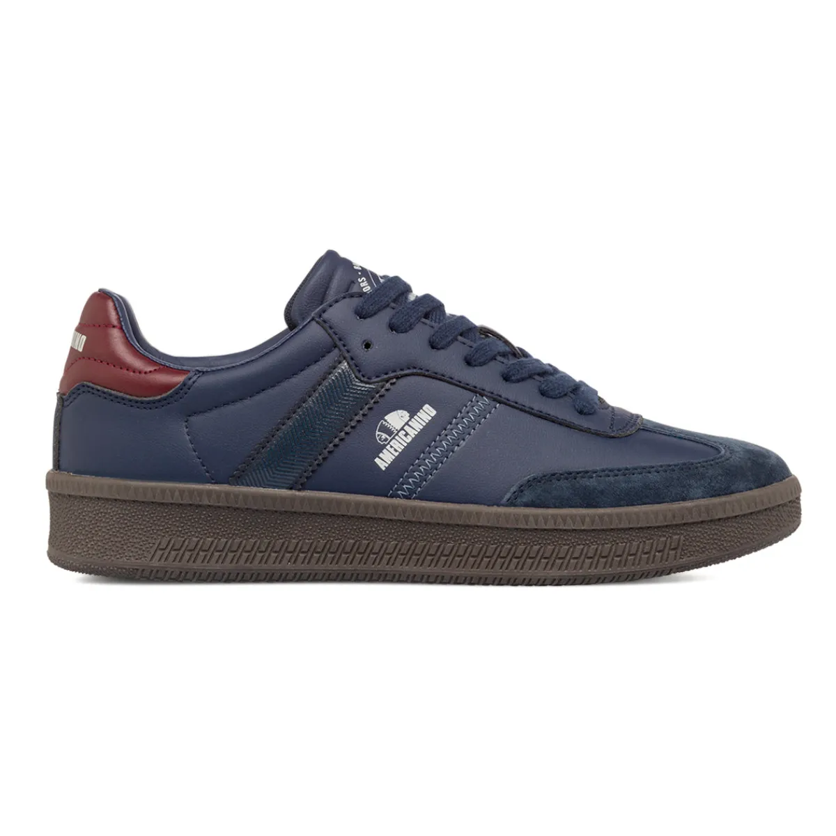 Discount Sneakers da Uomo Blu con Dettagli Bordeaux e Suola in Gomma Uomo Sneakers Uomo