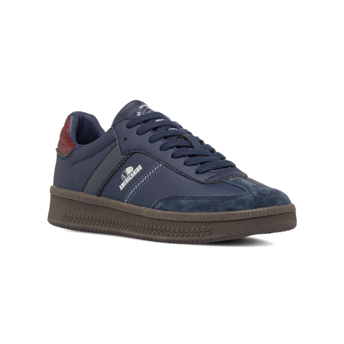 Discount Sneakers da Uomo Blu con Dettagli Bordeaux e Suola in Gomma Uomo Sneakers Uomo