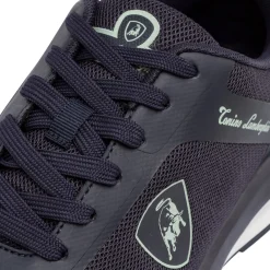 Hot Sneakers da uomo blu con logo e dettagli grigi Uomo Sneakers Retro Running|Scarpe Da Palestra