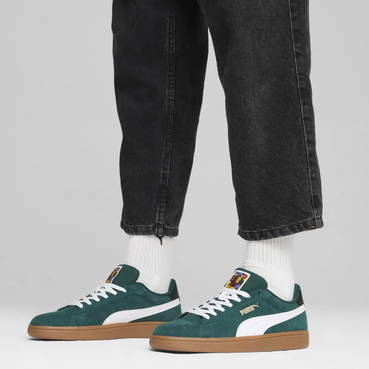 Outlet Sneakers da uomo in pelle verde scuro con logo Smash 3.0 Uomo Sneakers Sport Uomo|Scarpe Sportive