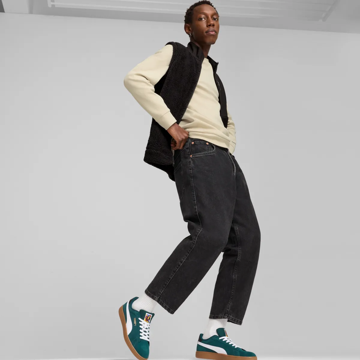 Outlet Sneakers da uomo in pelle verde scuro con logo Smash 3.0 Uomo Sneakers Sport Uomo|Scarpe Sportive