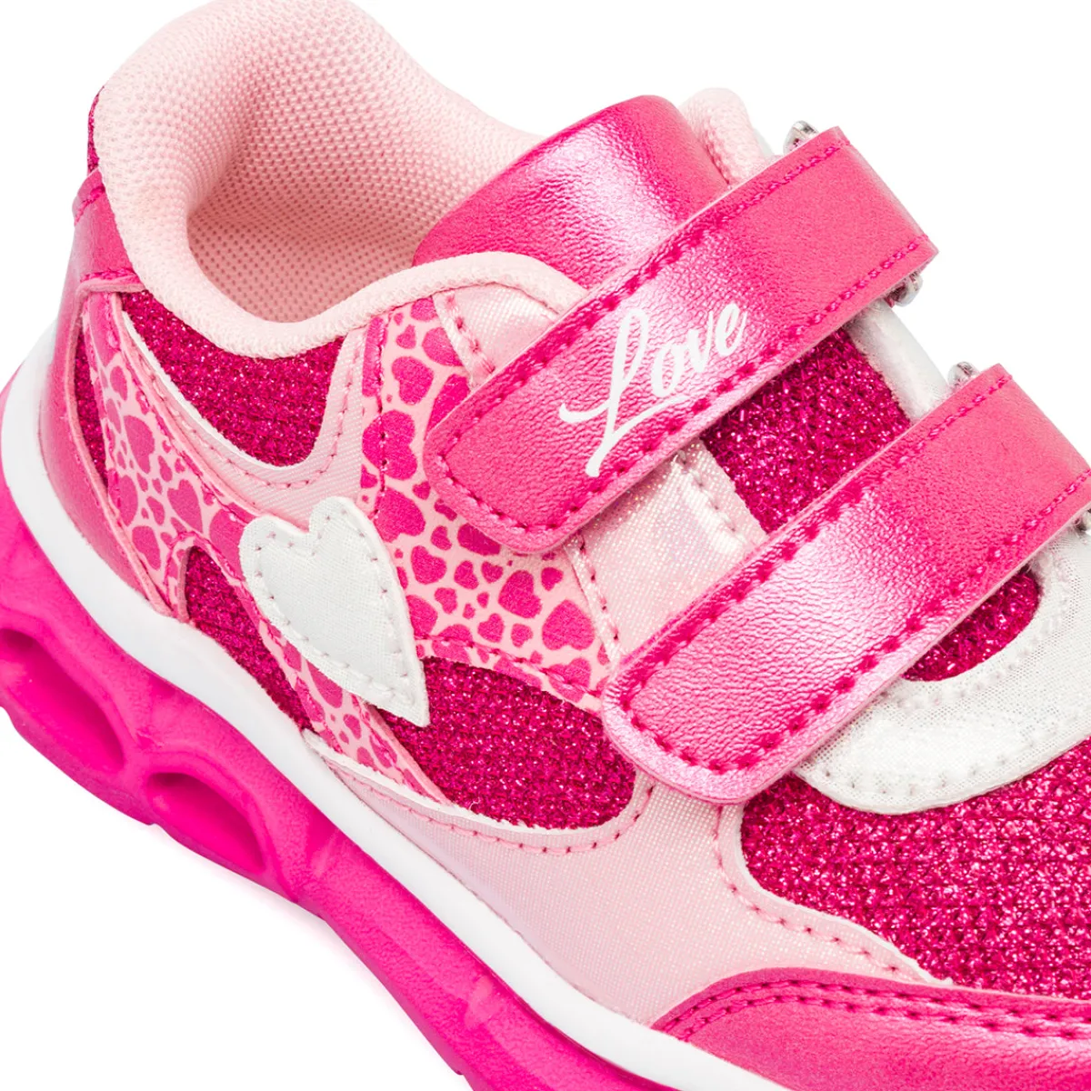 Sneakers Fucsia da Bambina con strappo e luci Bambino Sneakers Bambina|Scarpe Con Strappo Bambina