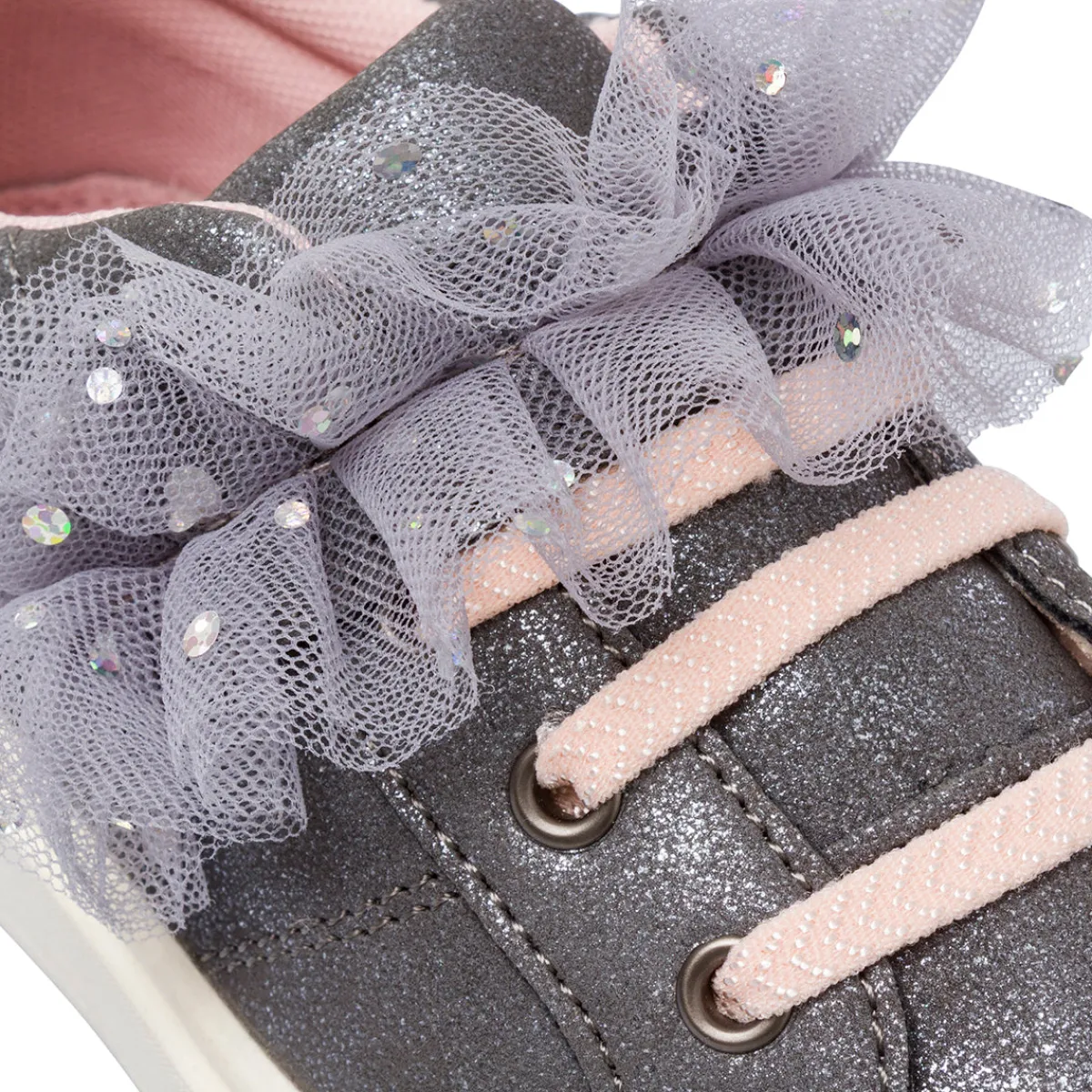 Sale Sneakers Grigie da Bambina con fiocco in tulle Bambino Sneakers Bambina