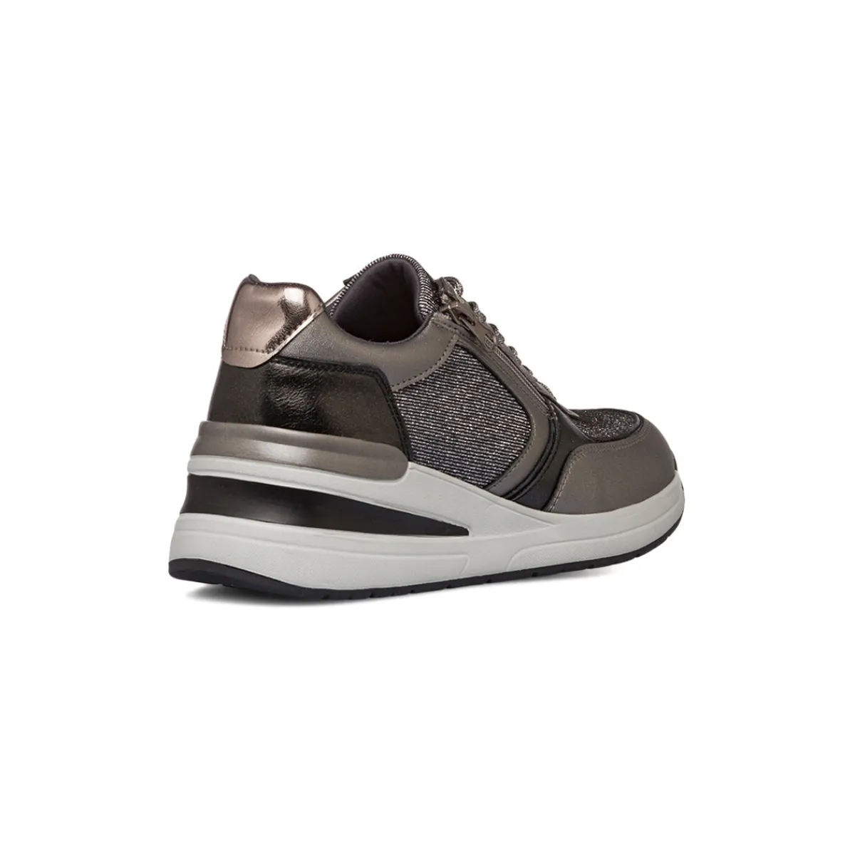 Discount Sneakers grigie da donna con dettagli glitter e zip Donna Sneakers Donna