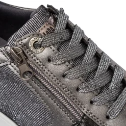 Discount Sneakers grigie da donna con dettagli glitter e zip Donna Sneakers Donna