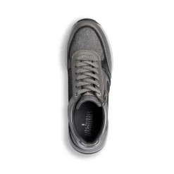 Discount Sneakers grigie da donna con dettagli glitter e zip Donna Sneakers Donna