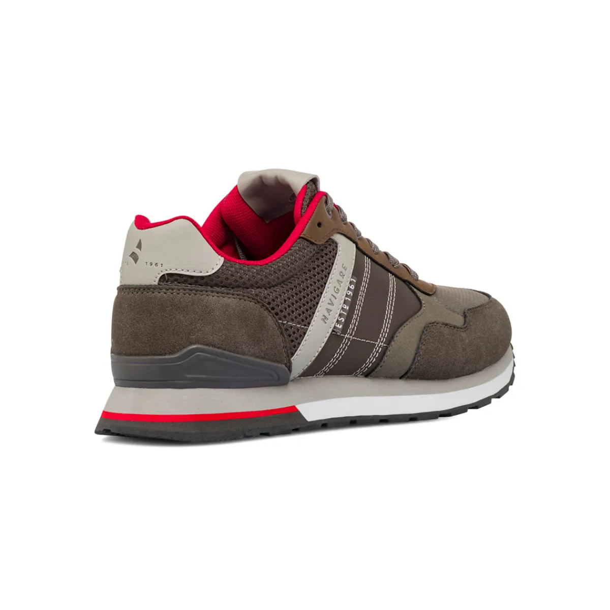 Sneakers Grigie da Uomo con inserti Rossi Uomo Sneakers Uomo