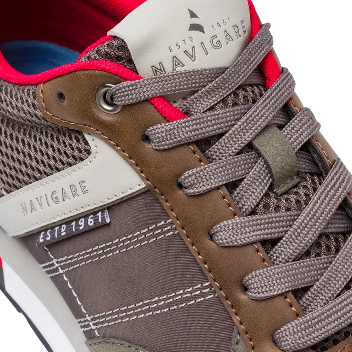 Sneakers Grigie da Uomo con inserti Rossi Uomo Sneakers Uomo