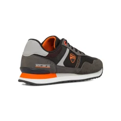 Clearance Sneakers grigie da Uomo con dettagli arancioni e logo Uomo Sneakers Retro Running|Sneakers Sport Uomo