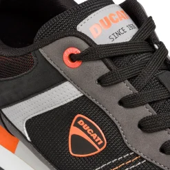 Clearance Sneakers grigie da Uomo con dettagli arancioni e logo Uomo Sneakers Retro Running|Sneakers Sport Uomo