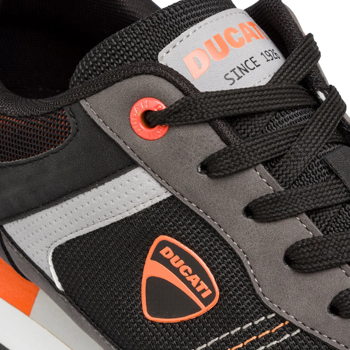 Clearance Sneakers grigie da Uomo con dettagli arancioni e logo Uomo Sneakers Retro Running|Sneakers Sport Uomo