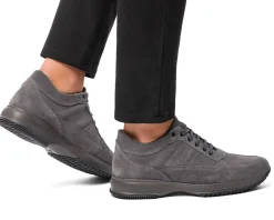 Discount Sneakers grigie in pelle scamosciata da uomo Uomo Sneakers Uomo