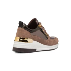 Clearance Sneakers marroni da Donna con zip e zeppa Donna Sneakers Donna