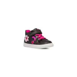 Clearance Sneakers nere da bambina primi passi con dettagli fiori rosa e glitter Bambino Scarpe Con Strappo Bambina|Primi Passi Bambina