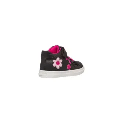 Clearance Sneakers nere da bambina primi passi con dettagli fiori rosa e glitter Bambino Scarpe Con Strappo Bambina|Primi Passi Bambina
