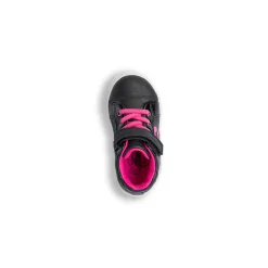 Clearance Sneakers nere da bambina primi passi con dettagli fiori rosa e glitter Bambino Scarpe Con Strappo Bambina|Primi Passi Bambina